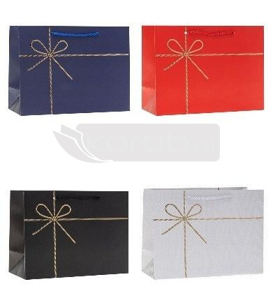 Torebka ozdobna 40x31x12cm hot-stamp mix ROZETTE