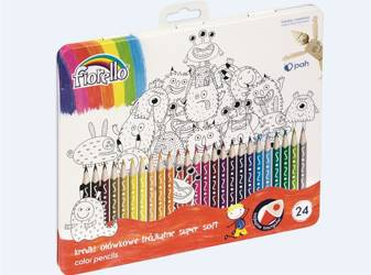 Kredki Super Soft 24 kolory metal.opak. FIORELLO