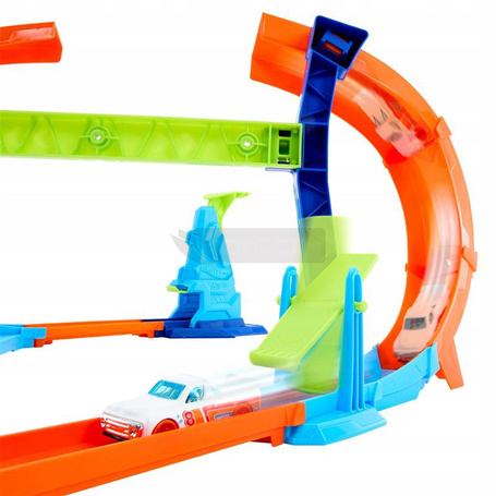 HOT WHEELS STUNT TRACKS ZESTAW Mistrzowski skok na pętli + autko, zestaw +4 JFH36