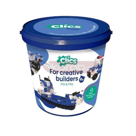 Klocki konstrukcyjne 8w1 Wiaderko Policja