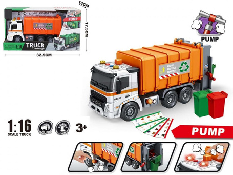 Auto Śmieciarka 1:16 światło dźwięk open box rozm