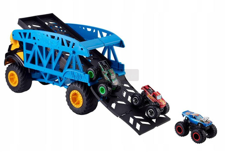 HOT WHEELS MONSTER TRUCK TRANSPORTER AUTEK Monster Mover + 3 autka GGB64