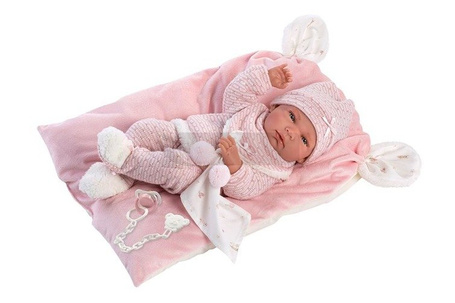 Lalka 73860 bobas Nica na różowym kocyku 38cm