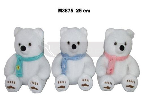 Miś polarny w szaliku 25cm MIX