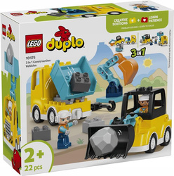KLOCKI LEGO DUPLO 10475 Maszyny budowlane 3 w 1, zestaw dla dzieci +2 lata