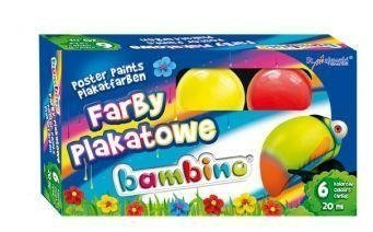 Farby plakatowe 6 kolorów 20ml Bambino
