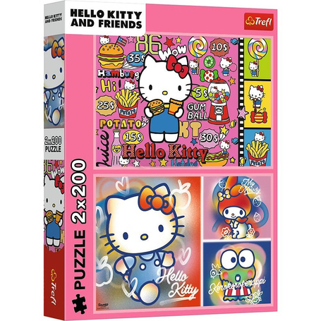 Puzzle 2x200 Hello Kitty i przyjaciele TREFL