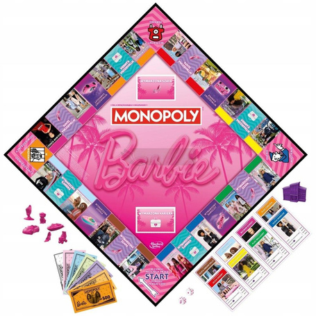 GRA PLANSZOWA MONOPOLY BARBIE wyjątkowa gra z Barbie, wersja polska +8 lat G0038