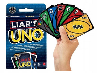 GRA KARTY UNO KŁAMCY oryginalna, kultowa gra +7 lat JLH43