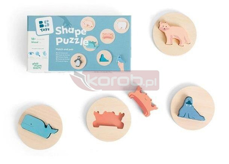 Drewniane puzzle konturowe Dopasuj kształt