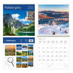 Kalendarz 2026 ścienny 30x30 Polskie góry HELMA