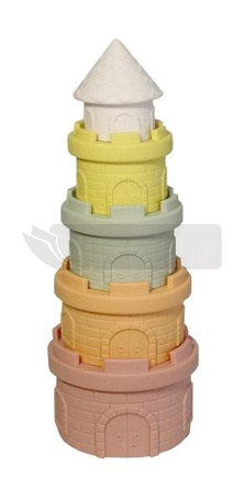 Zabawka dla malucha gumowe klocki wieża zamkowa
