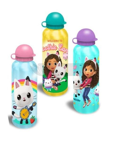 Bidon aluminiowy Koci Domek Gabi 500ml MIX
