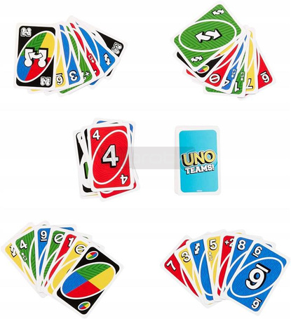 GRA KARTY UNO TEAMS gra rodzinna dla dzieci +7 lat HXT58