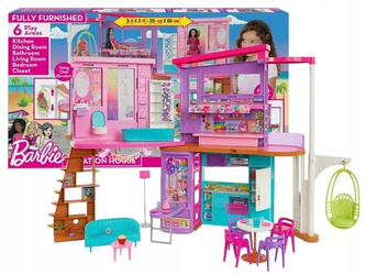 BARBIE DUŻY WAKACYJNY DOMEK dom willa z windą, akcesoriami HCD50