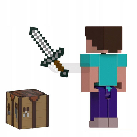 MINECRAFT FIGURKA STEVE pikselowa figurka + akcesoria JCN28