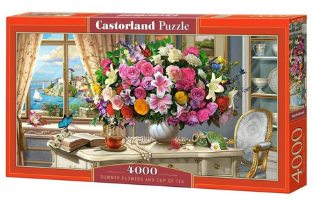 Puzzle 4000 Summer Flowers and Cup of Tea CASTOR