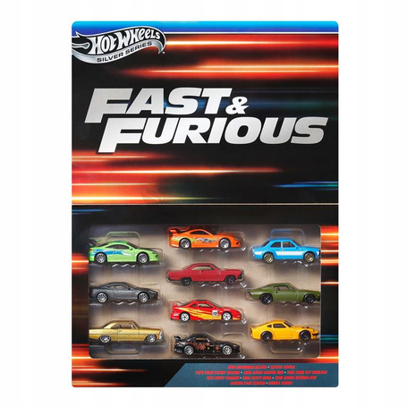 HOT WHEELS FAST & FURIOUS Silver Series zestaw 10 autek JCT92