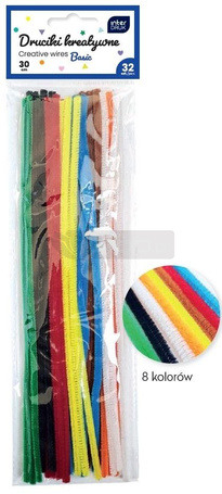 Druciki kreatywne 30cm kolorowe 32szt