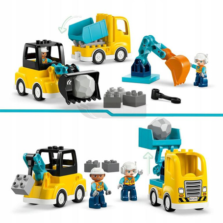 KLOCKI LEGO DUPLO 10475 Maszyny budowlane 3 w 1, zestaw dla dzieci +2 lata