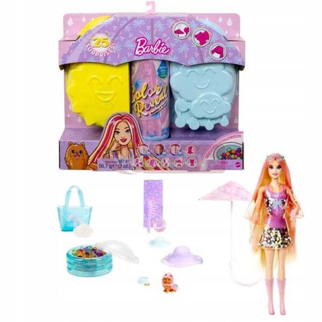 LALKA BARBIE COLOR REVAL zestaw prezentowy SŁOŃCE I DESZCZ HCD24