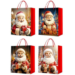 Torebka prezentowa S Boże Narodzenie brokat mix