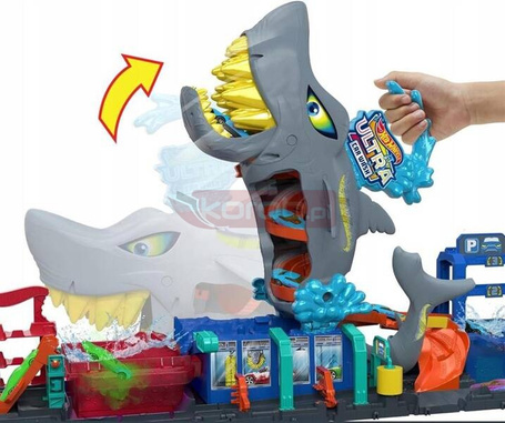 HOT WHEELS CITY ZESTAW Let's Race Netflix ULTRA SHARK CAR MYJNIA REKINA HTN82