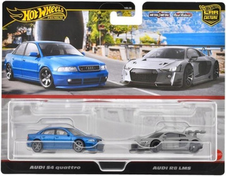 HOT WHEELS PREMIUM CULTURE CAR 2-pack Audi S4 Quattro/Audi R8 LMS JDY82
