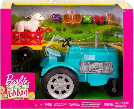 Lalka Barbie Traktor z przyczepą GFF49