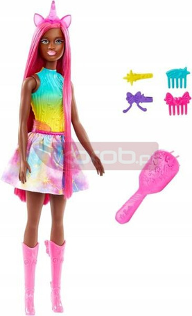 LALKA BARBIE DREAMTOPIA JEDNOROŻEC z długimi różowymi włosami HRR01