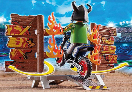 Playmobil 70553 Pokaz kaskaderski motor z płonącą przeszkodą