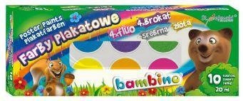 Farby plakatowe 10 kolorów 20ml Bambino