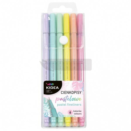 Cienkopisy pastelowe 6 kolorów KIDEA