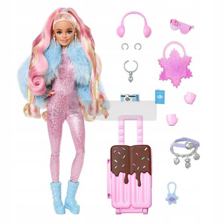 LALKA BARBIE EXTRA FLY zestaw wakacyjny ZIMOWY HPB16