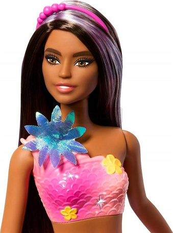 LALKA BARBIE SYRENKA ROZKWITAJĄCE KWIATY syrenka z magicznymi kwiatami JDM73