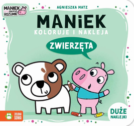 Maniek koloruje i nakleja. Zwierzęta