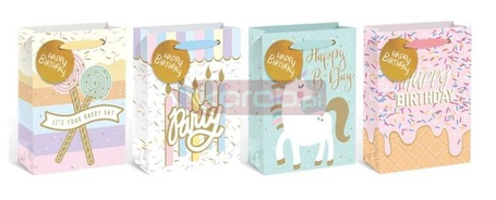 Torba prezentowa 26x32cm z brokatem mix