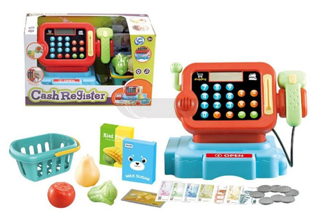 Kasa sklepowa z kalkulatorem i akcesoriami