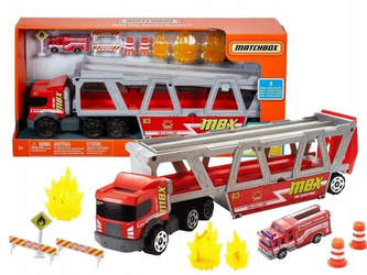 MATCHBOX WÓZ STRAŻACKI TRANSPORTER + AKCESORIA GWM23