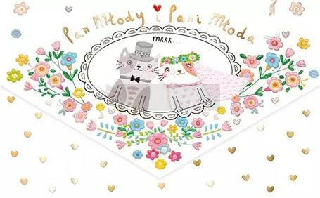 Karnet koperta A5 Ślub Koty