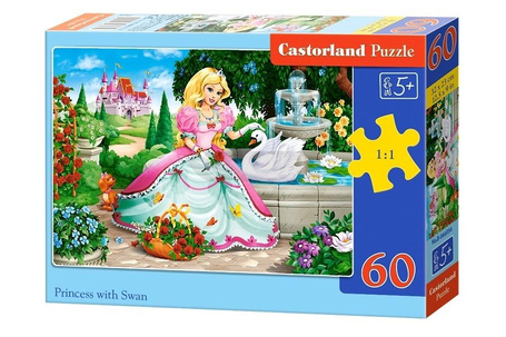 Puzzle 60 Księżniczka z łabędziem CASTOR