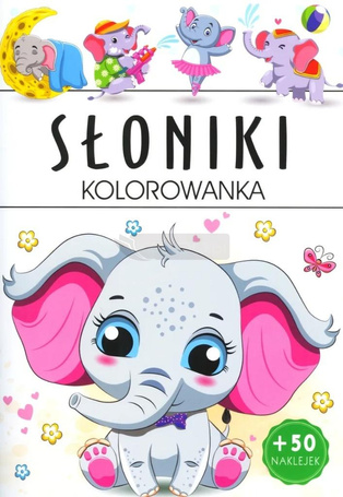 Słoniki kolorowanka
