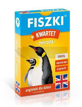 Angielski. Fiszki + Gra Kwartet - zwierzęta