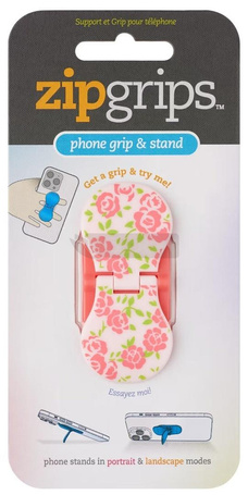 ZipGrip uchwyt na palce do telefonu Różowe kwiaty