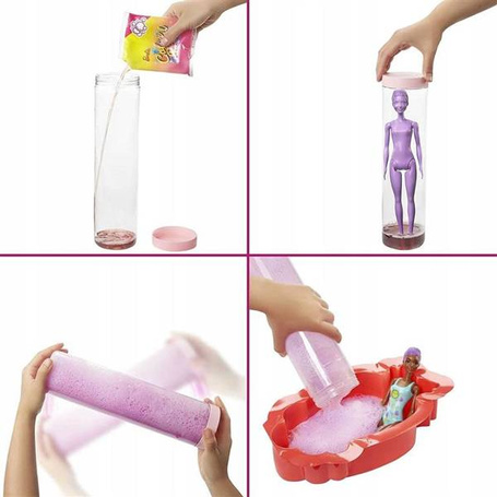 Lalka Barbie Piana Niespodzianka Color Reveal truskawka GTN18
