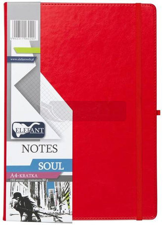 Notes A4 Soul kratka czerwony