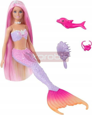 LALKA BARBIE SYRENKA MALIBU Z DŁUGIMI WŁOSAMI zmieniająca kolor HRP97