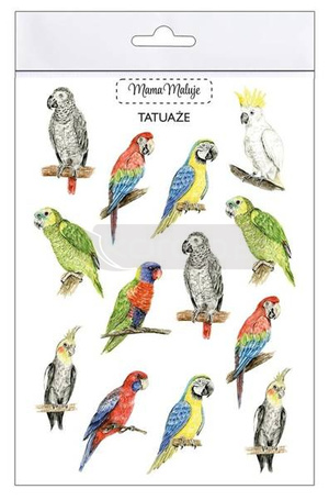 Tatuaże zmywalne Papugi