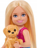LALKA BARBIE CHELSEA Biwakowa przygoda, zestaw z pieskiem + akcesoria JJV61