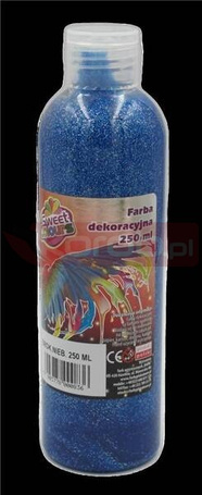 Farba dekoracyjna brokatowa niebieska 250ml